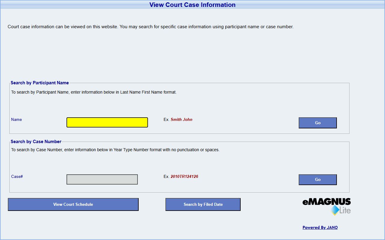 Sangamon County court records after jail arrest public search application shell